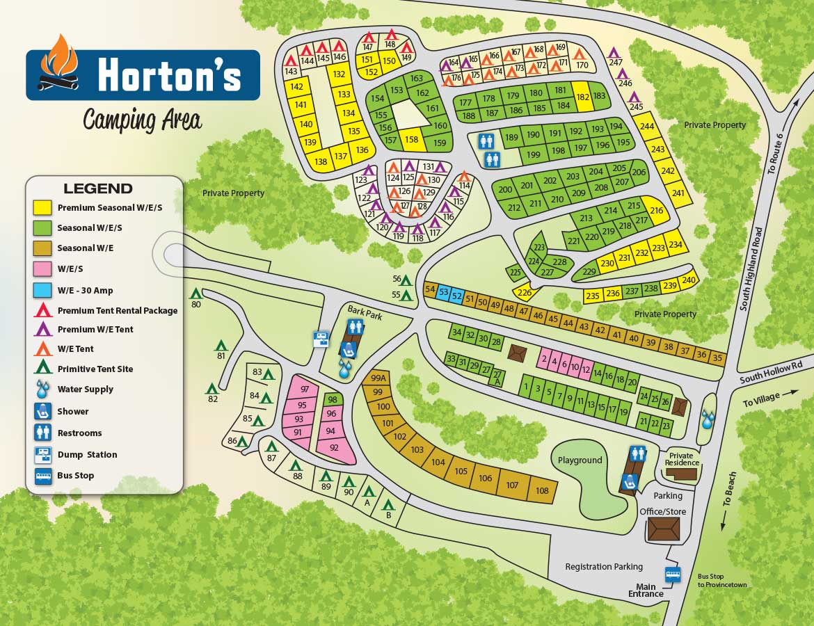 Adventure Bound Cape Cod Hortons area campground map