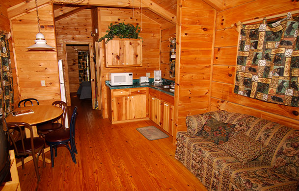 Log cabin interior